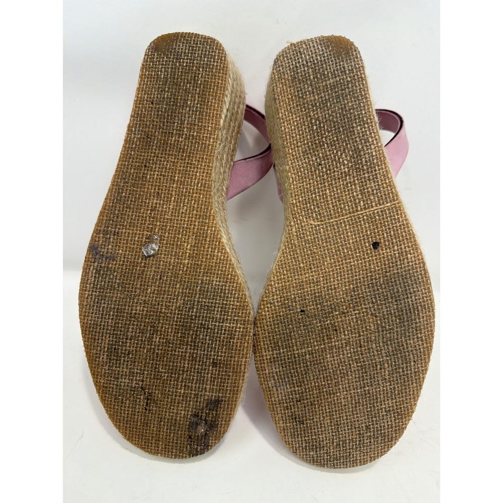 Calaxini‎ Lavender Leather Espadrille Wedge Sandals Made in Spain Sz 39 Peep Toe - Picture 5 of 9
